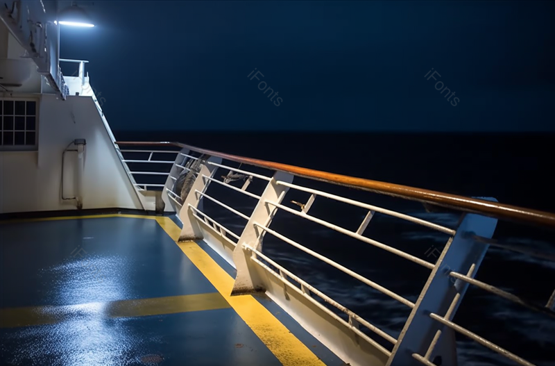 夜晚灯下下过雨后的渡轮甲板特写图,高清,摄影图,摄影图片,图片大全,摄影图免费下载